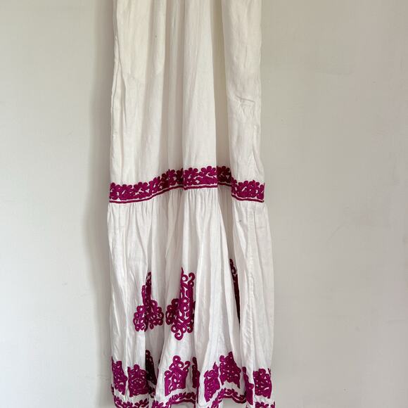 Anthropologie Manuela Embroidered Maxi Dress White Size 6 - Picture 3 of 8